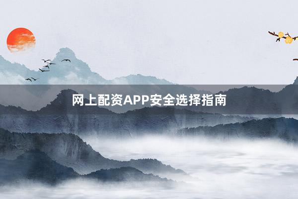 网上配资APP安全选择指南